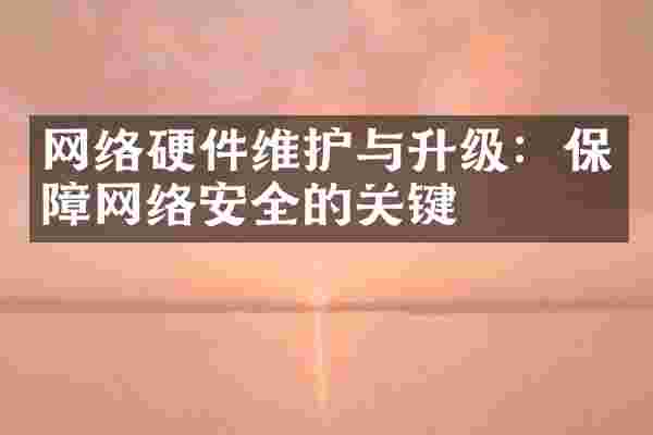 网络硬件维护与升级：保障网络安全的关键