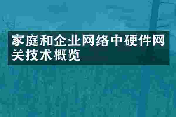 家庭和企业网络中硬件网关技术概览