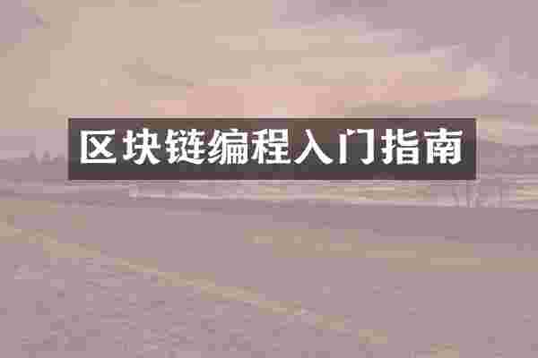 区块链编程入门指南
