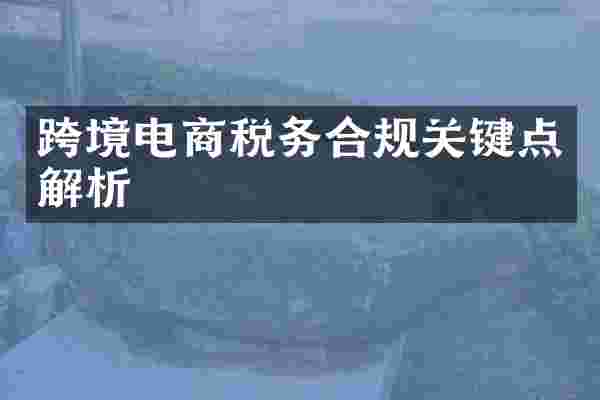 跨境电商税务合规关键点解析