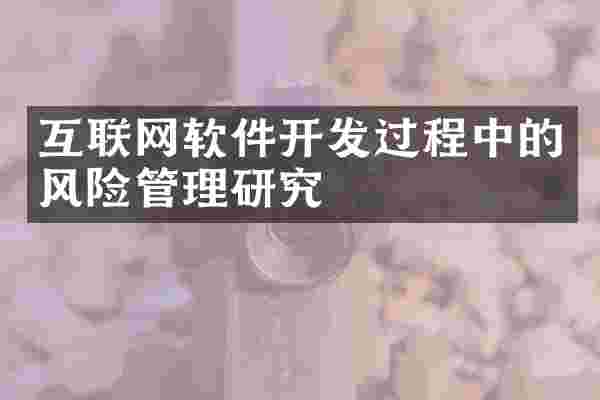 互联网软件开发过程中的风险管理研究