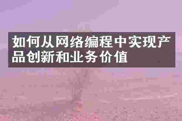 如何从网络编程中实现产品创新和业务价值