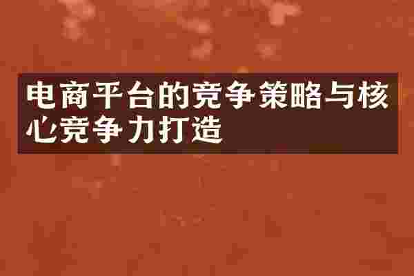 电商平台的竞争策略与核心竞争力打造