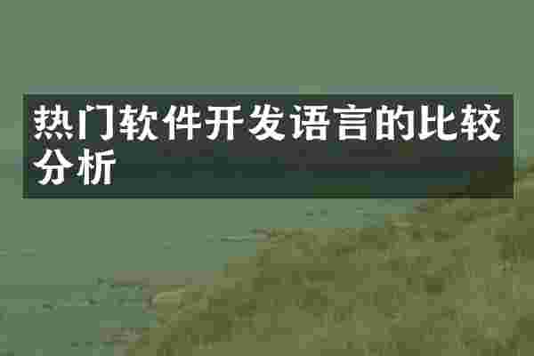 热门软件开发语言的比较分析