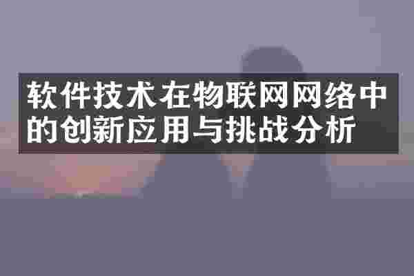 软件技术在物联网网络中的创新应用与挑战分析