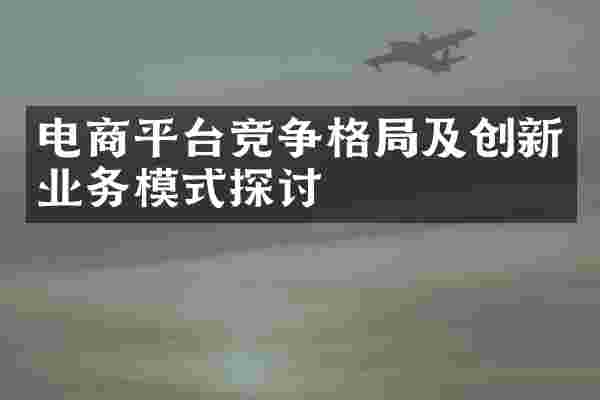 电商平台竞争格局及创新业务模式探讨