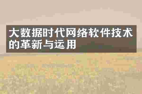 大数据时代网络软件技术的革新与运用