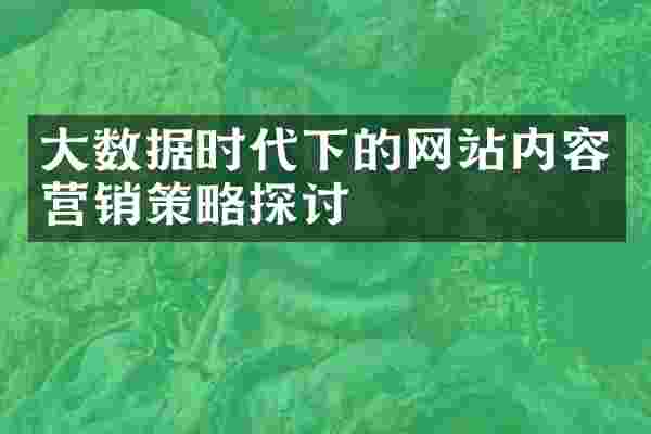大数据时代下的网站内容营销策略探讨