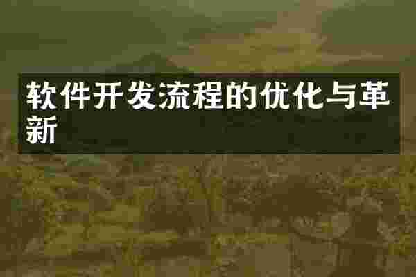 软件开发流程的优化与革新