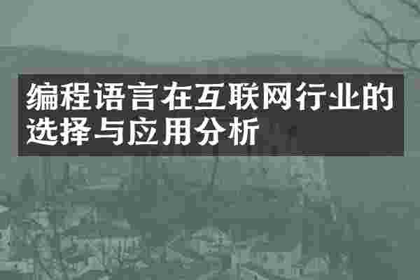 编程语言在互联网行业的选择与应用分析